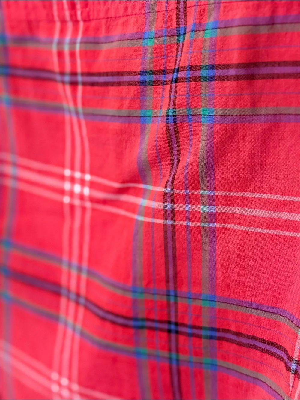 J. Crew Women’s Perfect Fit Red and Blue Plaid Button-Down Shirt Size XL